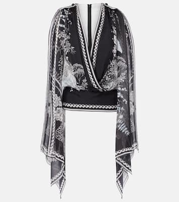 Blusa in chiffon di seta con stampa | Elie Saab