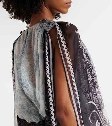 Blusa in chiffon di seta con stampa | Elie Saab