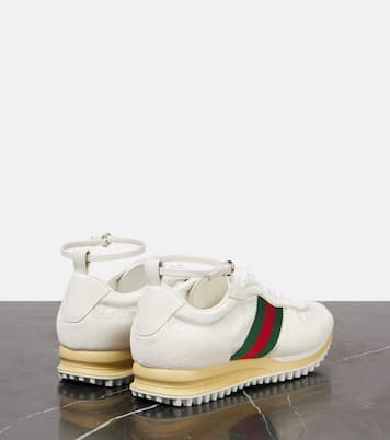 Sneakers Web Stripe mit Veloursleder | Gucci
