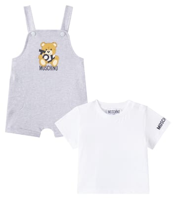 Bebé - set Teddy de camiseta y peto | Moschino Kids