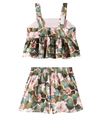 Top e shorts in cotone con stampa floreale | Tartine et Chocolat