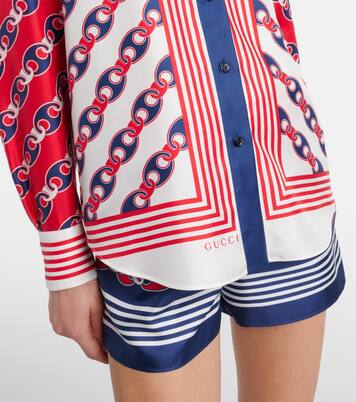 Printed silk satin shirt | Gucci