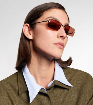 Fendi First Crystal rectangular sunglasses | Fendi