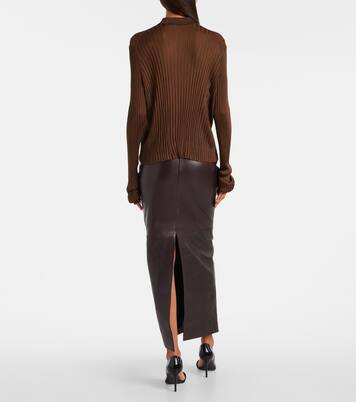 Vin ribbed-knit sheer polo shirt | Khaite