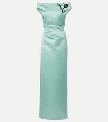 Floral off-shoulder duchesse satin gown | Erdem
