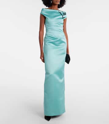 Floral off-shoulder duchesse satin gown | Erdem