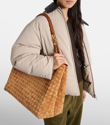 Andiamo 인트레치아토 라지 스웨이드 토트 백 | Bottega Veneta