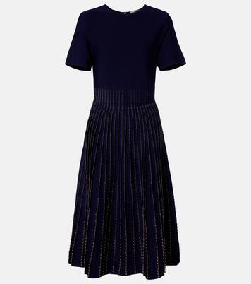 Beaded knitted pleated midi dress | Carolina Herrera