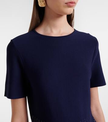 Beaded knitted pleated midi dress | Carolina Herrera