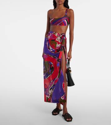 Orchidee cotton wrap skirt | Pucci