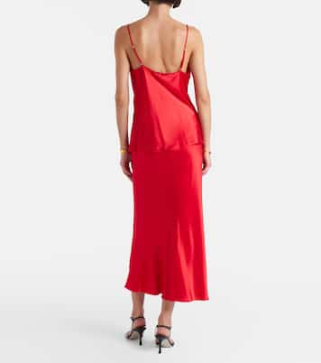 Falda midi Sense Of Shine de satén en mezcla de seda | Dorothee Schumacher