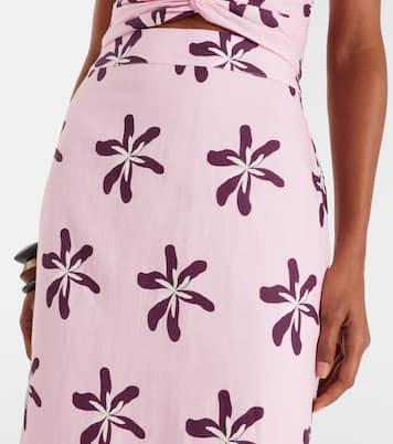 Magda floral linen maxi skirt  | Cala de la Cruz