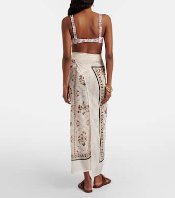 Floral cotton and silk beach cover-up | Agua by Agua Bendita