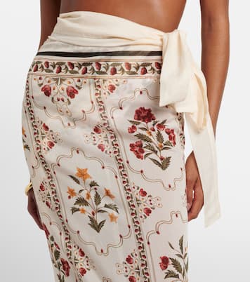 Floral cotton and silk beach cover-up | Agua by Agua Bendita