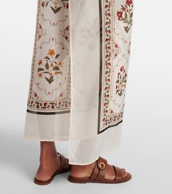 Floral cotton and silk beach cover-up | Agua by Agua Bendita