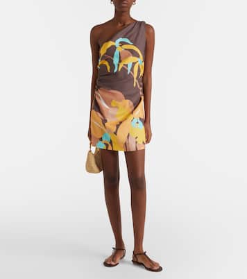 Marga floral one-shoulder linen minidress | Faithfull