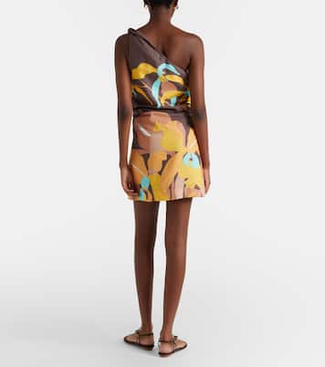 Marga floral one-shoulder linen minidress | Faithfull