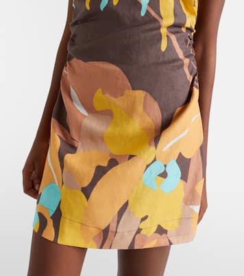 Marga floral one-shoulder linen minidress | Faithfull