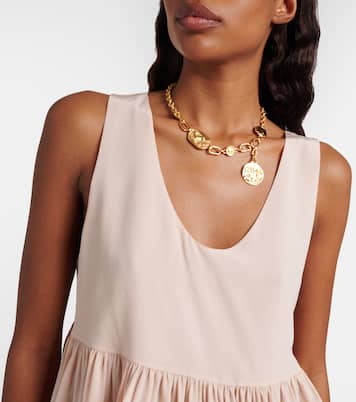 Peplum silk crêpe de chine top  | Chloé