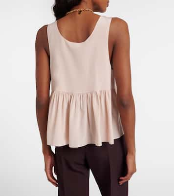 Peplum silk crêpe de chine top  | Chloé