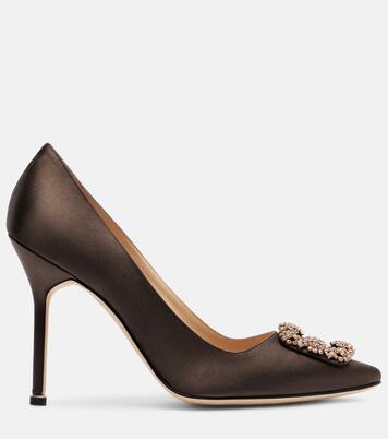 Hangisi 90 embellished satin pumps | Manolo Blahnik