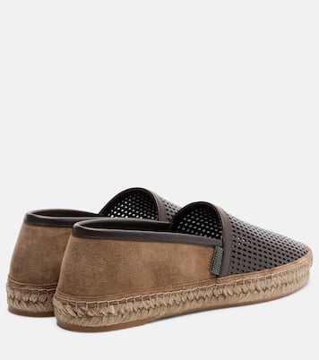 Monili leather and suede espadrilles | Brunello Cucinelli