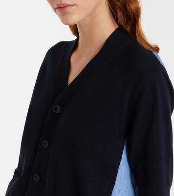 Striped cotton poplin cardigan | Sacai