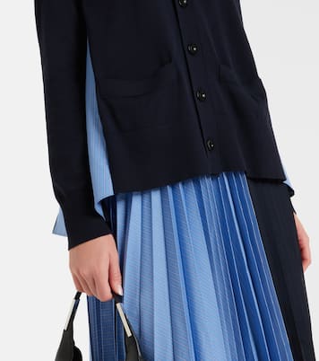 Striped cotton poplin cardigan | Sacai