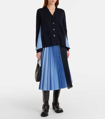Striped cotton poplin cardigan | Sacai