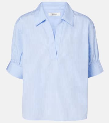 Popover striped cotton poplin top | Frame