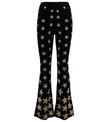 Pantaloni flared in jersey a vita alta | Rabanne