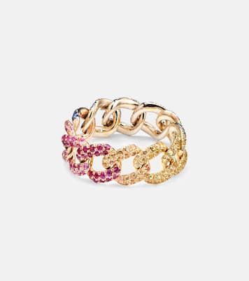 Bague Rainbow Pavé Medium Link en or 18 ct et diamants | Shay Jewelry