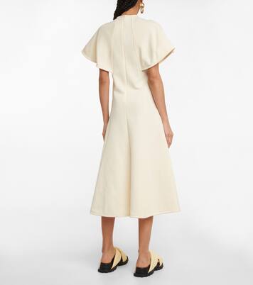 Cotton-blend crêpe midi dress | Jil Sander