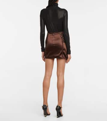 Minifalda de satén de tiro alto | Dolce&Gabbana