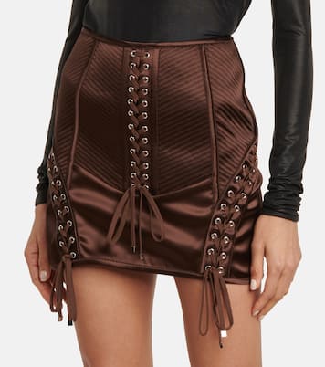 Minifalda de satén de tiro alto | Dolce&Gabbana