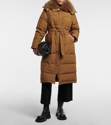 Shearling-trimmed down coat | Yves Salomon