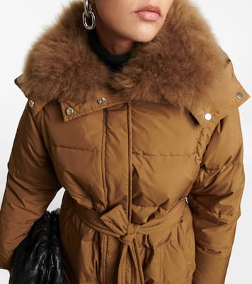 Shearling-trimmed down coat | Yves Salomon
