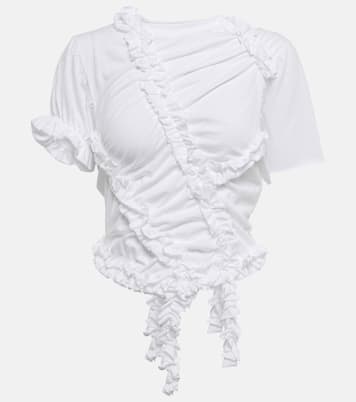 Ruffle-trimmed cotton top | MM6 Maison Margiela