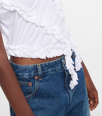 Ruffle-trimmed cotton top | MM6 Maison Margiela