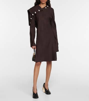 Mockneck padded taffeta mididress | Jil Sander