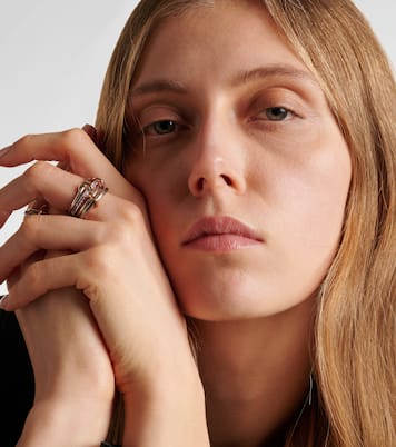 Nimbus sterling silver linked rings with sapphires, tanzanite and white diamonds | Spinelli Kilcollin