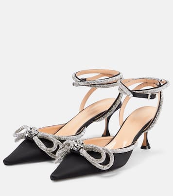 Escarpins Double Bow 65 en satin à ornements | Mach & Mach