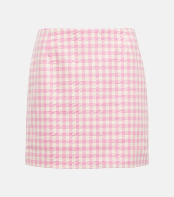 Gingham cotton and wool miniskirt | Ami Paris