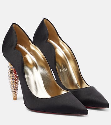 Pumps Lipstrass in crêpe con cristalli | Christian Louboutin