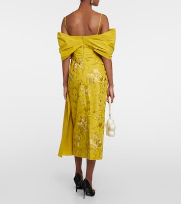 Robe longue Evora brodée en coton | Erdem