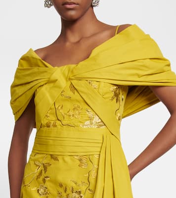 Robe longue Evora brodée en coton | Erdem