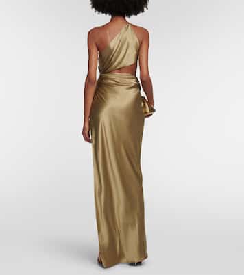 Abito lungo in seta con cut-out. | The Sei