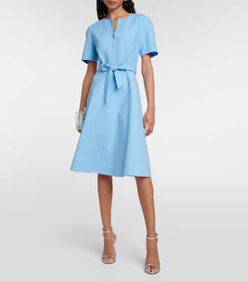 Belted wool-blend midi dress | Oscar de la Renta