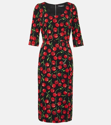 Midikleid Cherry aus einem Seidengemisch | Dolce&Gabbana