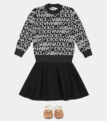 Pullover in lana vergine con intarsi | Dolce&Gabbana Kids
